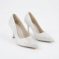 Ivory Dream Taş Detaylı Işıltılı Fildişi Stiletto