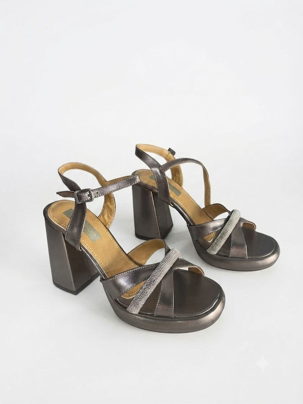 Giselle Işıltılı Platform Topuklu Sandalet