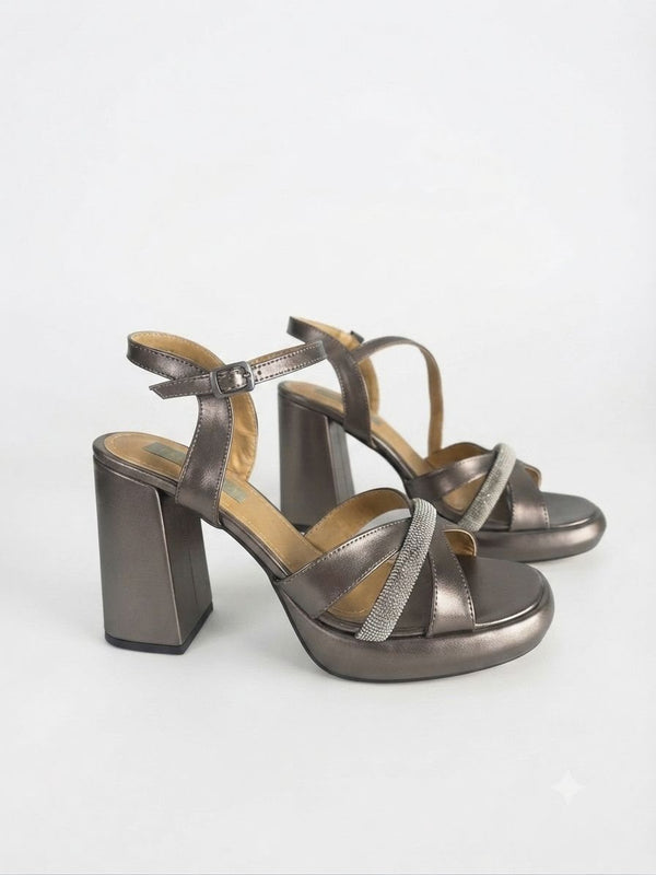 Giselle Işıltılı Platform Topuklu Sandalet