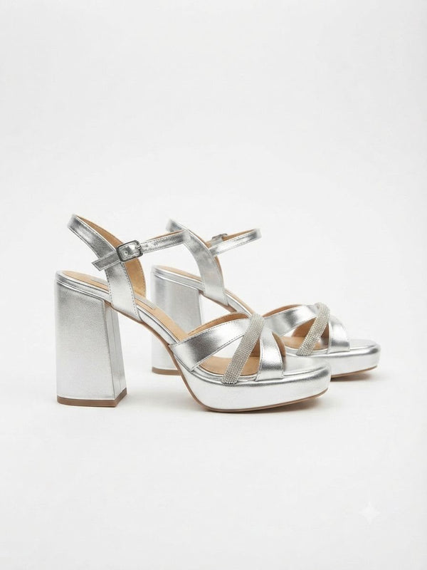 Giselle Işıltılı Platform Topuklu Sandalet